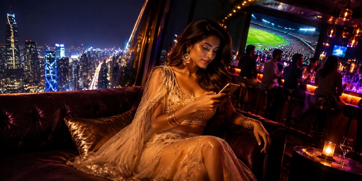 Young woman enjoying responsible gaming on mobile device